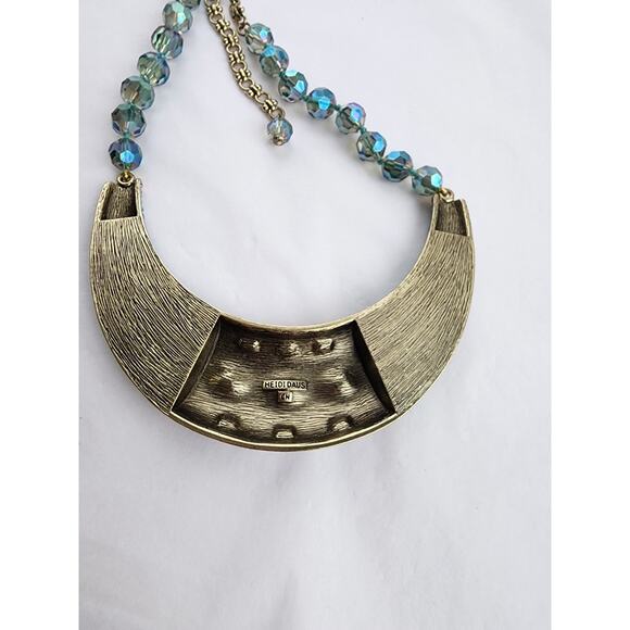 Heidi Daus Say it With Style Crystal Accent Lucite Necklace Aqua Green Regency - Picture 6 of 9